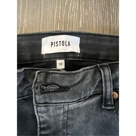 Pistola Black / Dark Grey Rinse Distressed Jeans Size 32 - Picture 2 of 3